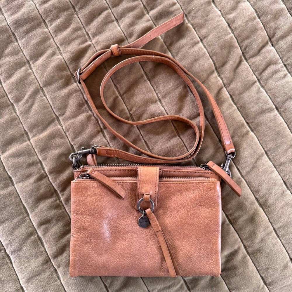 Lucky Brand Tan Leather Crossbody Bag